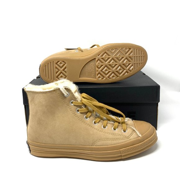 Converse Chuck 70 Sneakers Men High Top Boots winter Suede Faux Fur Size 166318C - Picture 2 of 9